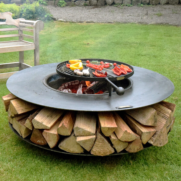 Ring of Logs 120 BBQ Rack and Logs Lifestyle FirepitsUK Diss